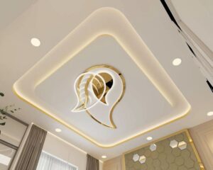 gold finish false ceiling